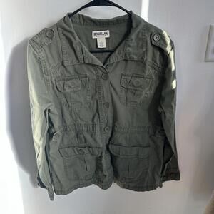 Magellan Women’s Army Green Jacket Size Medium 100% Cotton